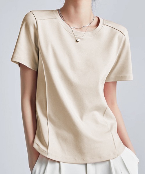 SallyLunn(サリーラン)の「【美シルエット】切替デザインコンパクトTシャツ(Tシャツ/カットソー・レディース・ホワイト/ブラック/アイボリー・MEDIUM/LARGE)」の10枚目の写真
