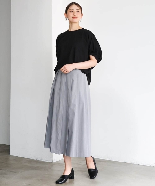 MICHEL KLEIN（ミッシェル・クラン）の「[新色追加/接触冷感]サッカードルマンスリーブカットソー（Tシャツ/カットソー・レディース・ダークインディゴブルー/ブラック/ライトグレー/ホワイト/ブラウン/ネイビー・38）」の10枚目の写真