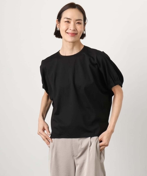 MICHEL KLEIN（ミッシェル・クラン）の「[新色追加/接触冷感]サッカードルマンスリーブカットソー（Tシャツ/カットソー・レディース・ダークインディゴブルー/ブラック/ライトグレー/ホワイト/ブラウン/ネイビー・38）」の19枚目の写真