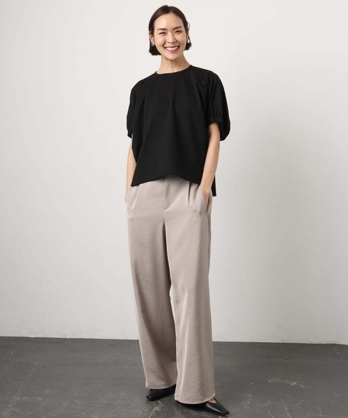 MICHEL KLEIN（ミッシェル・クラン）の「[新色追加/接触冷感]サッカードルマンスリーブカットソー（Tシャツ/カットソー・レディース・ダークインディゴブルー/ブラック/ライトグレー/ホワイト/ブラウン/ネイビー・38）」の20枚目の写真