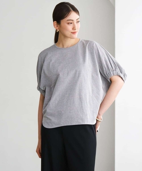 MICHEL KLEIN（ミッシェル・クラン）の「[新色追加/接触冷感]サッカードルマンスリーブカットソー（Tシャツ/カットソー・レディース・ダークインディゴブルー/ブラック/ライトグレー/ホワイト/ブラウン/ネイビー・38）」の22枚目の写真