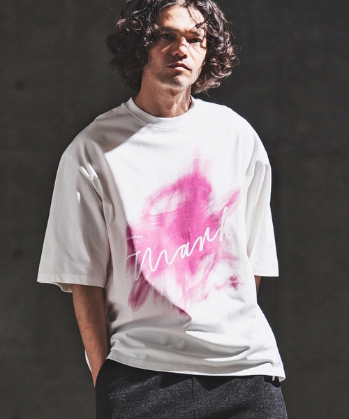 GLIMCLAP(グリムクラップ)の「mt10460- Graphic Art Print T-shirt プリントTシャツ(202-058-gls-cg)(Tシャツ/カットソー・メンズ・ブラック×ホワイト/ホワイト×ピンク/ブラック×ブルー/ホワイト×ブラック・S/M/L)」の5枚目の写真