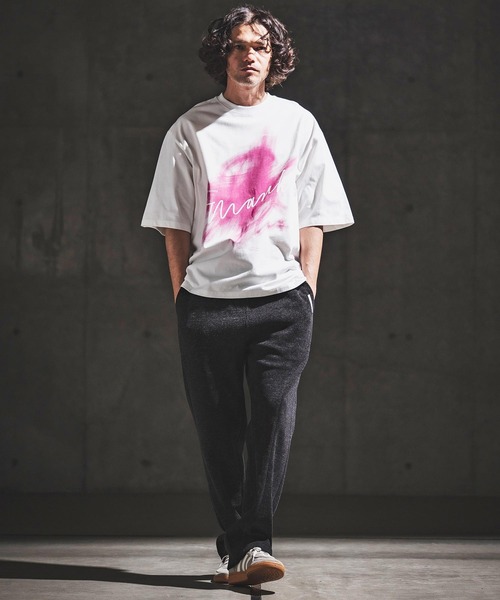 GLIMCLAP(グリムクラップ)の「mt10460- Graphic Art Print T-shirt プリントTシャツ(202-058-gls-cg)(Tシャツ/カットソー・メンズ・ブラック×ホワイト/ホワイト×ピンク/ブラック×ブルー/ホワイト×ブラック・S/M/L)」の7枚目の写真