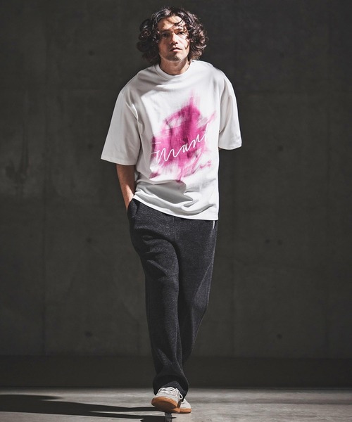 GLIMCLAP(グリムクラップ)の「mt10460- Graphic Art Print T-shirt プリントTシャツ(202-058-gls-cg)(Tシャツ/カットソー・メンズ・ブラック×ホワイト/ホワイト×ピンク/ブラック×ブルー/ホワイト×ブラック・S/M/L)」の9枚目の写真