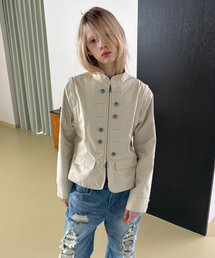 BUTTON DETACHABLE JACKET / beige