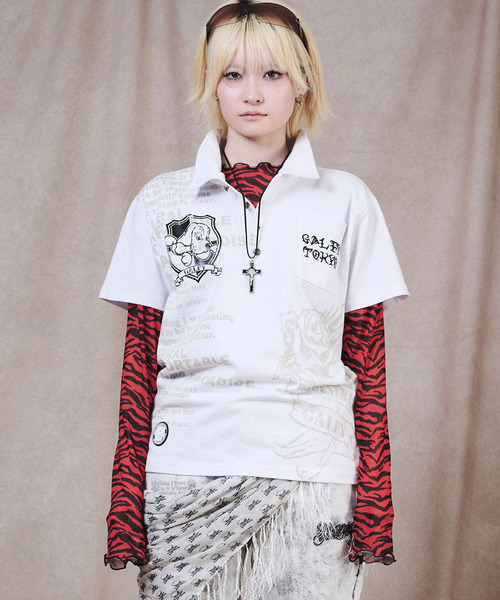 GALFY(ガルフィー)の「『GALFY/ガルフィー』爆アゲ↑↑キラポロシャツ【Z】(ポロシャツ・メンズ・パープル/ホワイト/ブラック・L/XL)」の4枚目の写真