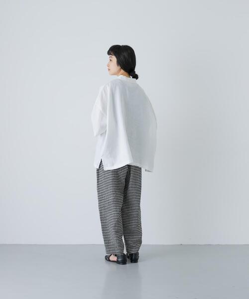 かぐれ（カグレ）の「リネンスキッパーシャツ（シャツ/ブラウス・レディース・ブラック/ミント/オフホワイト・FREE）」の9枚目の写真