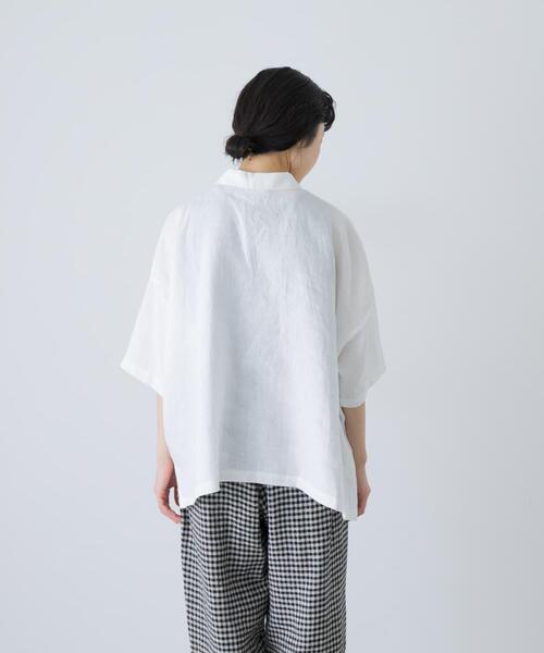 かぐれ（カグレ）の「リネンスキッパーシャツ（シャツ/ブラウス・レディース・ブラック/ミント/オフホワイト・FREE）」の12枚目の写真
