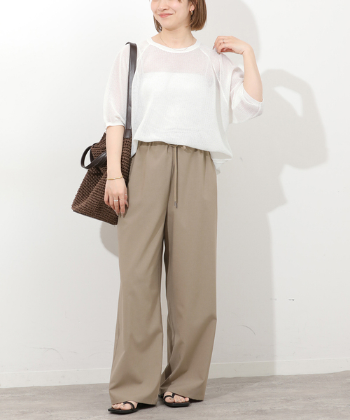 JOURNAL STANDARD relume(ジャーナルスタンダード レリューム)の「リネンミックスメッシュハーフスリーブプルオーバー(ニット/セーター・レディース・ブラウン/ホワイト系その他/チャコールグレー・FREE)」の12枚目の写真