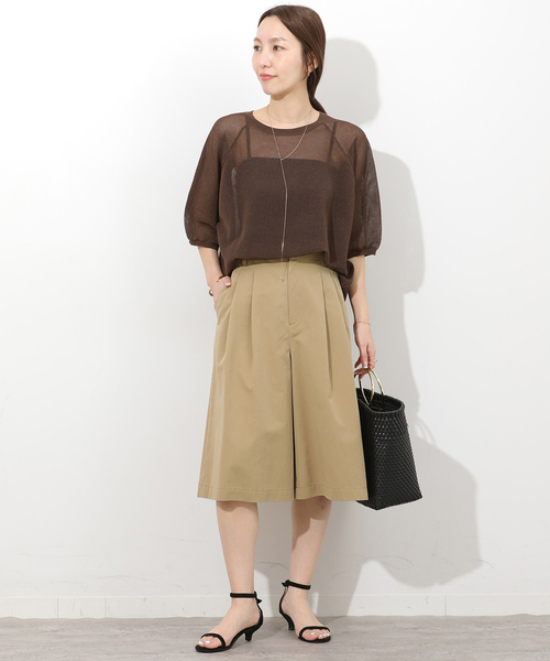 JOURNAL STANDARD relume(ジャーナルスタンダード レリューム)の「リネンミックスメッシュハーフスリーブプルオーバー(ニット/セーター・レディース・ブラウン/ホワイト系その他/チャコールグレー・FREE)」の19枚目の写真