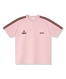 ツインロゴトラックVネック半袖Tシャツ4カラー[ANSV_1502]