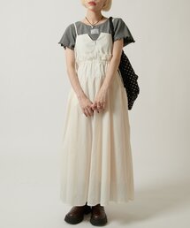 ウエストドロストナイロンキャミワンピース