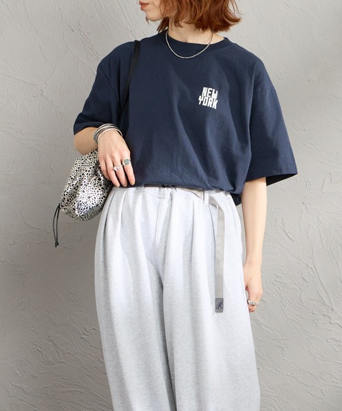 FUNG（ファング）の「[FUNG/ファング] N.Y FB カットオフ プリントＴシャツ（Tシャツ/カットソー・レディース・ホワイト/ネイビー・M）」の5枚目の写真