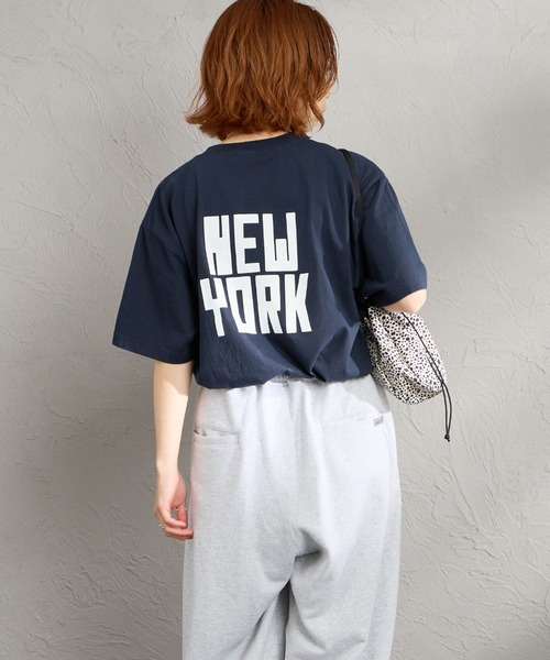 FUNG（ファング）の「[FUNG/ファング] N.Y FB カットオフ プリントＴシャツ（Tシャツ/カットソー・レディース・ホワイト/ネイビー・M）」の6枚目の写真