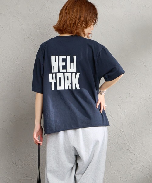 FUNG（ファング）の「[FUNG/ファング] N.Y FB カットオフ プリントＴシャツ（Tシャツ/カットソー・レディース・ホワイト/ネイビー・M）」の11枚目の写真