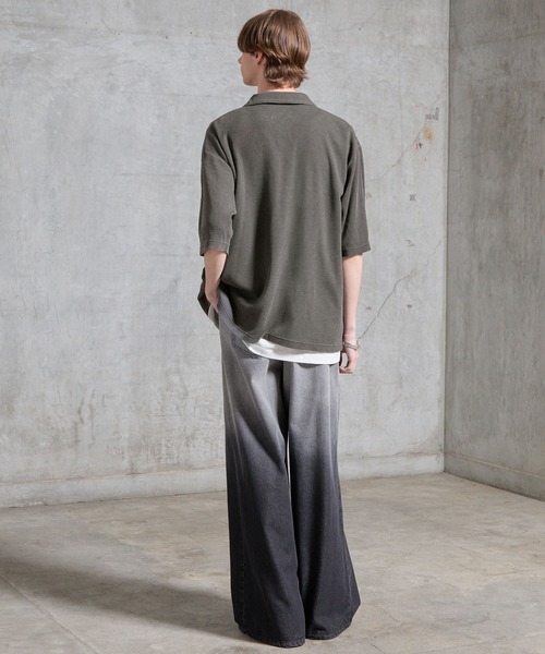 SERACE(セラス)の「【SERACE】Vintage waffle collared short sleeve cardigan / ヴィンテージワッフル襟付き半袖カーディガン(シャツ/ブラウス・メンズ・ブラック/グレー・M/L/S)」の17枚目の写真