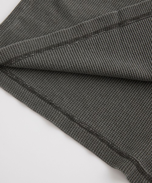 SERACE(セラス)の「【SERACE】Vintage waffle collared short sleeve cardigan / ヴィンテージワッフル襟付き半袖カーディガン(シャツ/ブラウス・メンズ・ブラック/グレー・M/L/S)」の3枚目の写真