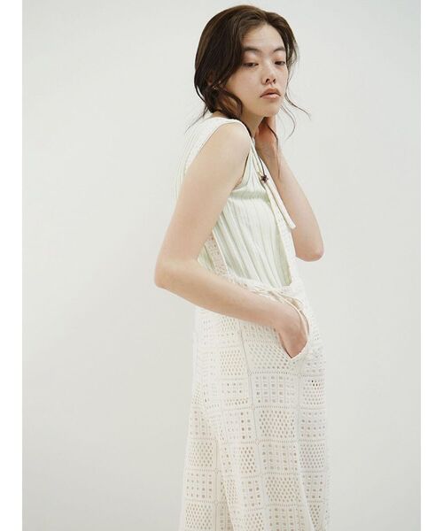 FIKA.（フィーカ）の「Motif  lace overalls（サロペット/オーバーオール・レディース・オフホワイト/ブラック・FREE）」の7枚目の写真