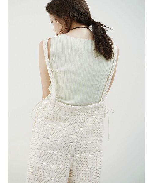 FIKA.（フィーカ）の「Motif  lace overalls（サロペット/オーバーオール・レディース・オフホワイト/ブラック・FREE）」の8枚目の写真