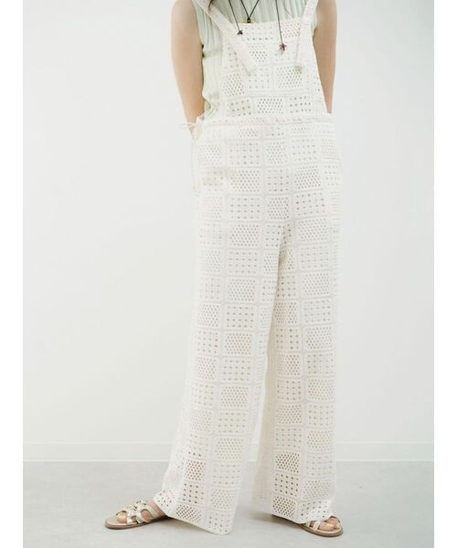FIKA.（フィーカ）の「Motif  lace overalls（サロペット/オーバーオール・レディース・オフホワイト/ブラック・FREE）」の11枚目の写真