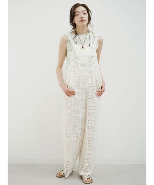 FIKA.（フィーカ）の「Motif  lace overalls（サロペット/オーバーオール・レディース・オフホワイト/ブラック・FREE）」の14枚目の写真