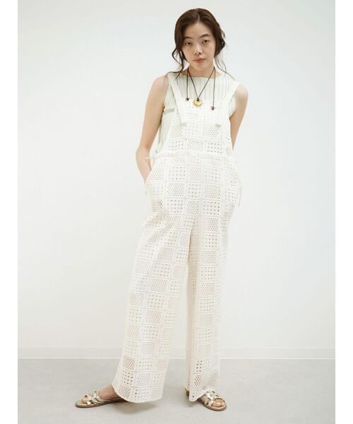 FIKA.（フィーカ）の「Motif  lace overalls（サロペット/オーバーオール・レディース・オフホワイト/ブラック・FREE）」の17枚目の写真