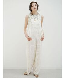 オールインワン・サロペット（ホワイト/白色系・ウォッシャブル加工