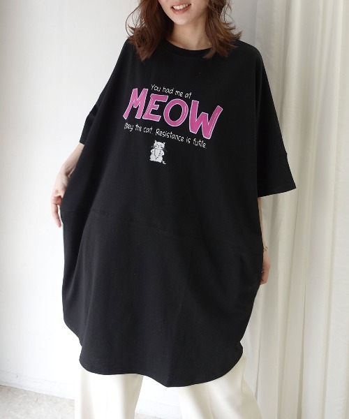 CORNERS(コーナーズ)の「アソートオーバーサイズTシャツ(Tシャツ/カットソー・レディース・ブラック/オフホワイト/ブラック系その他/ピンク/ライトブルー/ホワイト系その他/ネイビー/ホワイト系その他2・FREE)」の5枚目の写真
