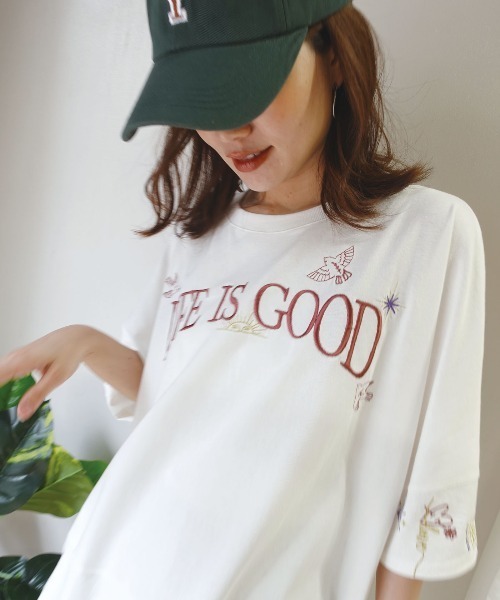 CORNERS(コーナーズ)の「アソートオーバーサイズTシャツ(Tシャツ/カットソー・レディース・ブラック/オフホワイト/ブラック系その他/ピンク/ライトブルー/ホワイト系その他/ネイビー/ホワイト系その他2・FREE)」の3枚目の写真