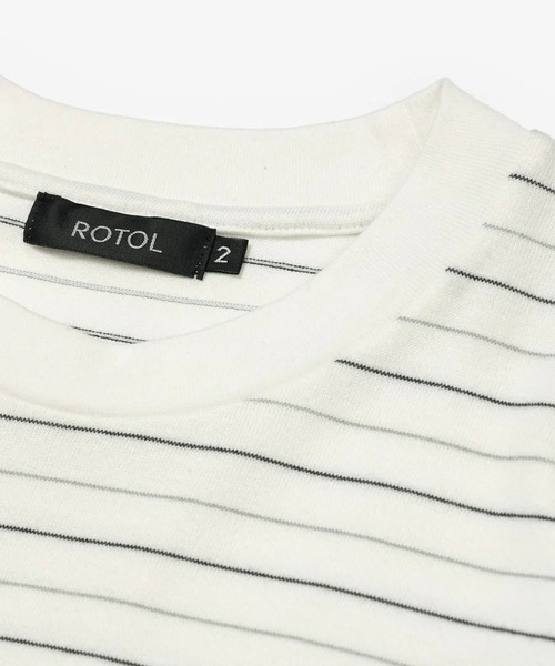 ROTOL(ロトル)の「【ROTOL】Lumiflect Border Tee(Tシャツ/カットソー・メンズ・ブラック/ホワイト・2)」の4枚目の写真