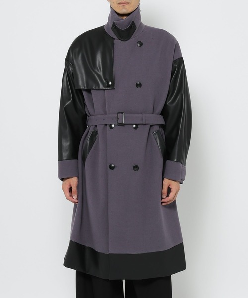 【美品】HARE トレンチコート M メンズ グレー ブルー 春アウター ブランド古着】トレンチコート（トレンチコート）｜HARE（ハレ）の