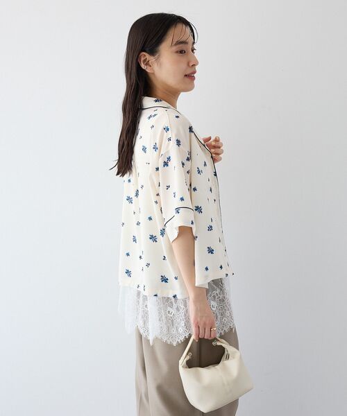CRAFT STANDARD BOUTIQUE(クラフトスタンダードブティック)の「ボタニカルプリントオープンカラーシャツ(シャツ/ブラウス・レディース・ネイビー/アイボリー・FREE)」の15枚目の写真