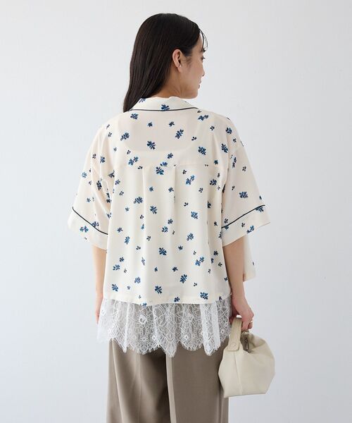 CRAFT STANDARD BOUTIQUE(クラフトスタンダードブティック)の「ボタニカルプリントオープンカラーシャツ(シャツ/ブラウス・レディース・ネイビー/アイボリー・FREE)」の16枚目の写真