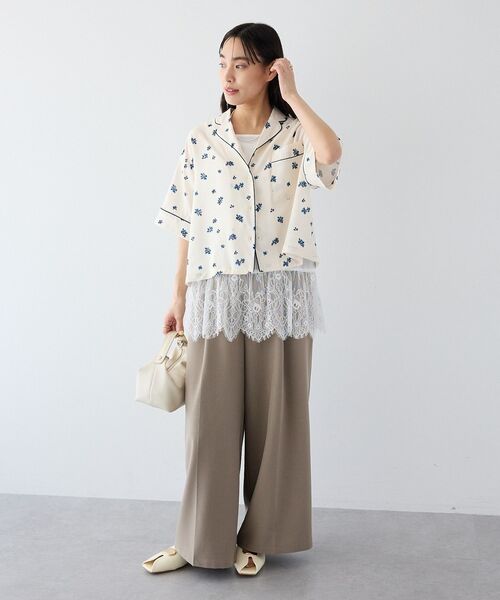 CRAFT STANDARD BOUTIQUE(クラフトスタンダードブティック)の「ボタニカルプリントオープンカラーシャツ(シャツ/ブラウス・レディース・ネイビー/アイボリー・FREE)」の18枚目の写真