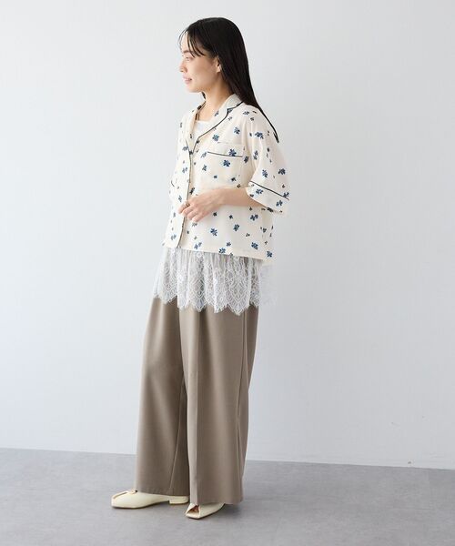 CRAFT STANDARD BOUTIQUE(クラフトスタンダードブティック)の「ボタニカルプリントオープンカラーシャツ(シャツ/ブラウス・レディース・ネイビー/アイボリー・FREE)」の19枚目の写真
