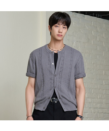 26 SS ウォッシャブルケーブルラウンドクロップニットカーディガン（6カラー）