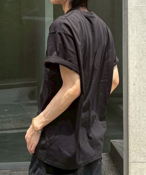 Never mind the XU / Chikashitsu+(ネバーマインド ザ エックスユー / チカシツプラス)の「【nmtc+】Unisex Vintage Oversized T-Shirt / 【エヌエムティーシープラス】ユニセックスヴィンテージオーバーサイズTシャツ(Tシャツ/カットソー・メンズ・ブラック/ホワイト/グレー・ONE SIZE)」の22枚目の写真