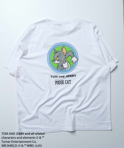 Tom＆Jerry（トムアンドジェリー）の「トムジェリ　Tシャツ（Tシャツ/カットソー・メンズ・ブラック系その他/ネイビー/ベージュ/ダークグリーン/ブルー系その他/グリーン系その他/ブラック/チャコールグレー/オフホワイト/オレンジ/ホワイト系その他/モカ/ホワイト系その他3/ホワイト系その他2/グレー系その他/杢グレー・M/L/XL）」の2枚目の写真