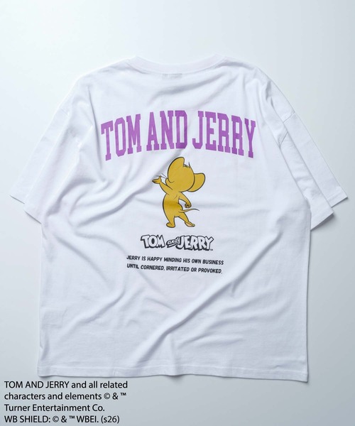 Tom＆Jerry（トムアンドジェリー）の「トムジェリ　Tシャツ（Tシャツ/カットソー・メンズ・ブラック系その他/ネイビー/ベージュ/ダークグリーン/ブルー系その他/グリーン系その他/ブラック/チャコールグレー/オフホワイト/オレンジ/ホワイト系その他/モカ/ホワイト系その他3/ホワイト系その他2/グレー系その他/杢グレー・M/L/XL）」の3枚目の写真