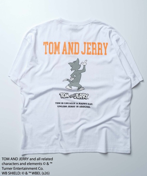 Tom＆Jerry（トムアンドジェリー）の「トムジェリ　Tシャツ（Tシャツ/カットソー・メンズ・ブラック系その他/ネイビー/ベージュ/ダークグリーン/ブルー系その他/グリーン系その他/ブラック/チャコールグレー/オフホワイト/オレンジ/ホワイト系その他/モカ/ホワイト系その他3/ホワイト系その他2/グレー系その他/杢グレー・M/L/XL）」の4枚目の写真