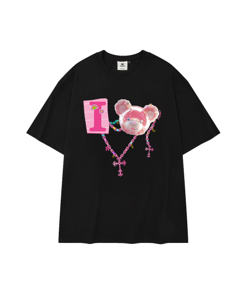 DYSFUNCT(ディスファンクト)の「I LOVE COTTON BEAR T-SHIRT(BLACK/PINK)(Tシャツ/カットソー・レディース・その他・SMALL/MEDIUM/LARGE)」の4枚目の写真