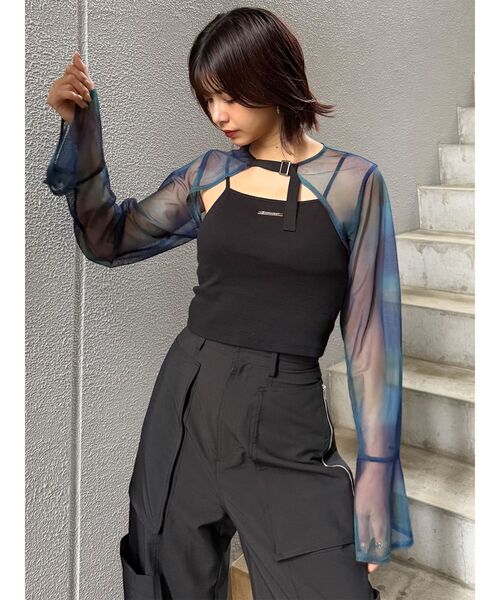MURUA(ムルーア)の「【WEB限定】シアーボレロキャミワンピース 夏服(ワンピース・レディース・ブラック/その他1・FREE)」の3枚目の写真