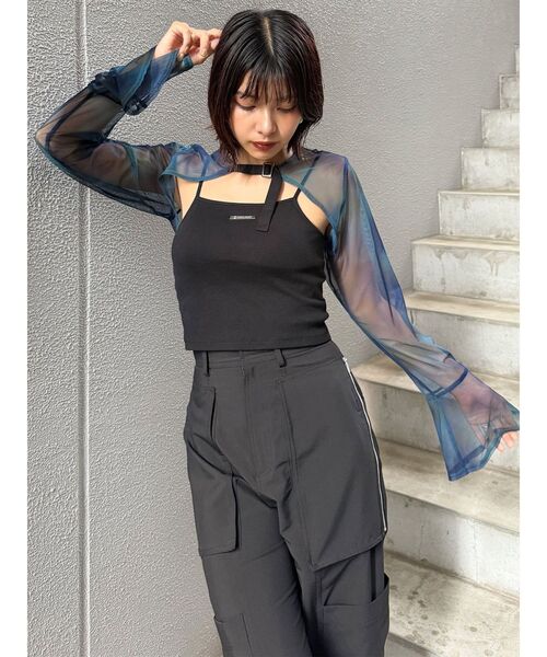 MURUA(ムルーア)の「【WEB限定】シアーボレロキャミワンピース 夏服(ワンピース・レディース・ブラック/その他1・FREE)」の4枚目の写真