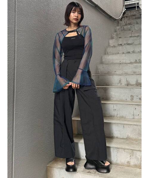 MURUA(ムルーア)の「【WEB限定】シアーボレロキャミワンピース 夏服(ワンピース・レディース・ブラック/その他1・FREE)」の6枚目の写真