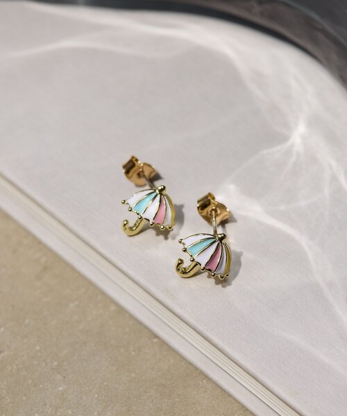 ear PAPILLONNER(イアパピヨネ)の「《WEB限定/チタンポスト》カラフル雨傘ピアス(ピアス(両耳用)・レディース・オレンジ/ベビーピンク・FREE)」の3枚目の写真