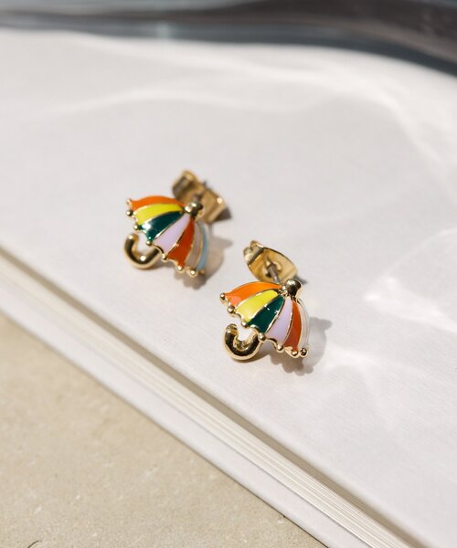 ear PAPILLONNER(イアパピヨネ)の「《WEB限定/チタンポスト》カラフル雨傘ピアス(ピアス(両耳用)・レディース・オレンジ/ベビーピンク・FREE)」の10枚目の写真