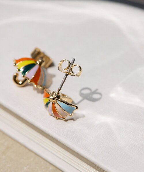 ear PAPILLONNER(イアパピヨネ)の「《WEB限定/チタンポスト》カラフル雨傘ピアス(ピアス(両耳用)・レディース・オレンジ/ベビーピンク・FREE)」の12枚目の写真