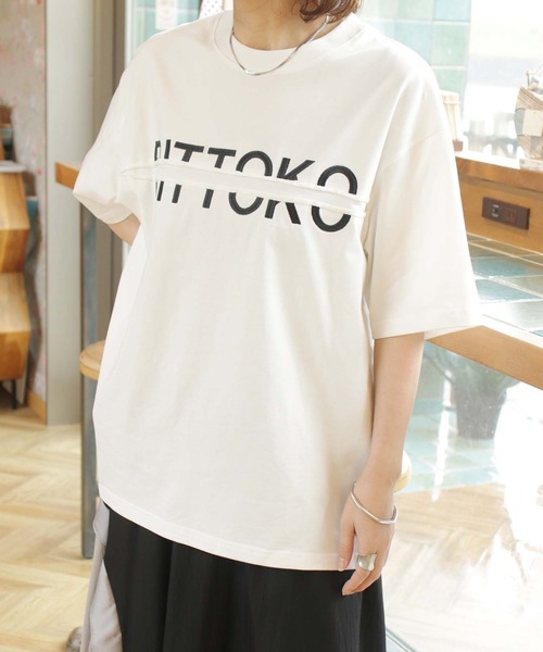 BITTOKO(ビットコ)の「bittokoロゴT(Tシャツ/カットソー・レディース・グレー/ブラック/ホワイト/ピンク・FREE)」の1枚目の写真