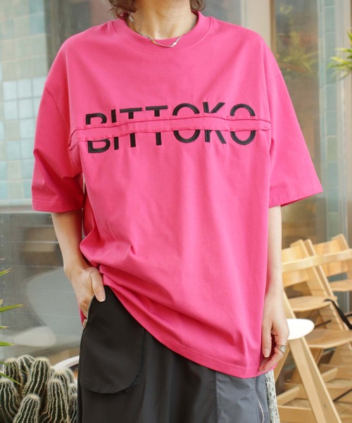 BITTOKO(ビットコ)の「bittokoロゴT(Tシャツ/カットソー・レディース・グレー/ブラック/ホワイト/ピンク・FREE)」の4枚目の写真