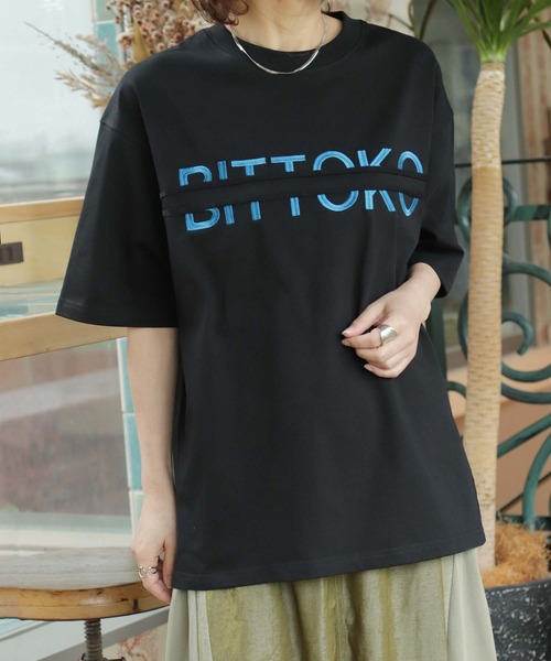 BITTOKO(ビットコ)の「bittokoロゴT(Tシャツ/カットソー・レディース・グレー/ブラック/ホワイト/ピンク・FREE)」の2枚目の写真